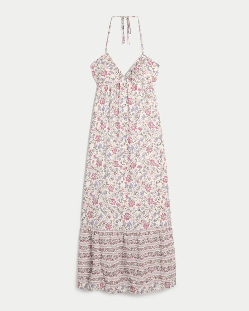Open Back Halter Maxi Dress | Hollister (US)