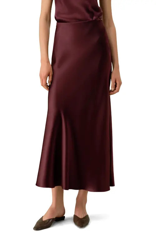 Lilysilk Double-Faced Silk Charmeuse Maxi Skirt in Pinot Noir at Nordstrom, Size 4 | Nordstrom