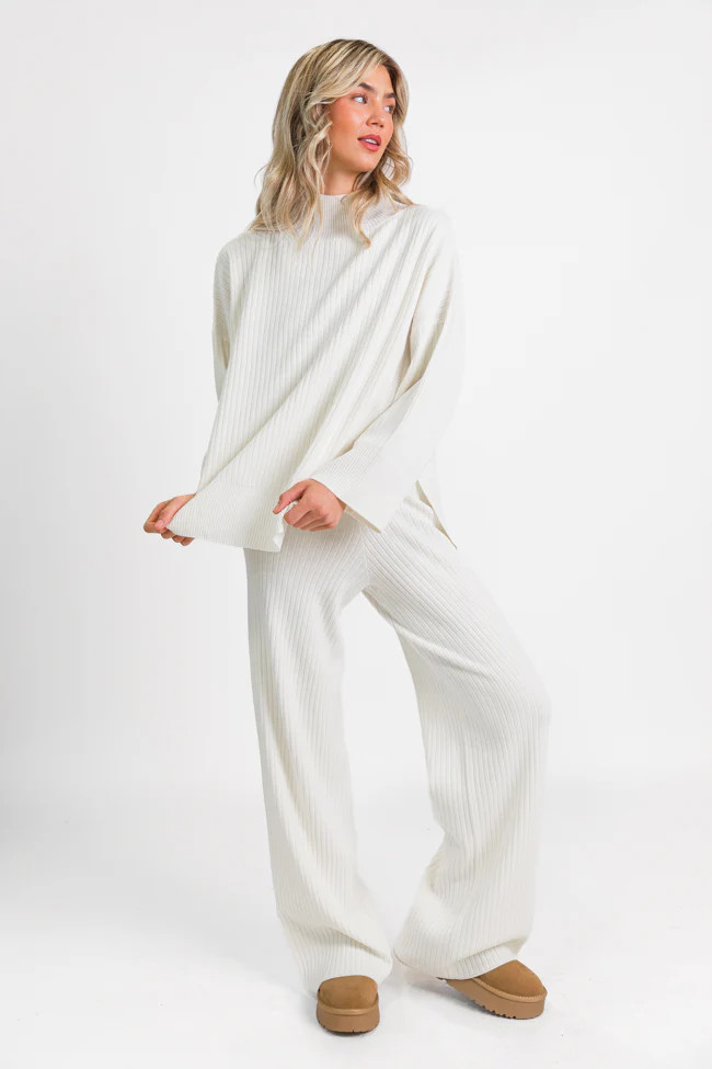 Good To Go Ribbed Sweater Pants DOORBUSTER | Pink Lily