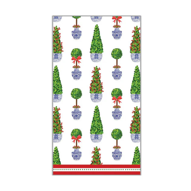 Christmas Topiaries Guest Towel - Set of 2 | Cailini Coastal