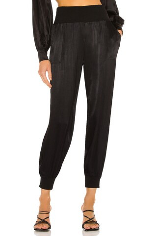 Bobi BLACK Sleek Textured Pant in Black from Revolve.com | Revolve Clothing (Global)