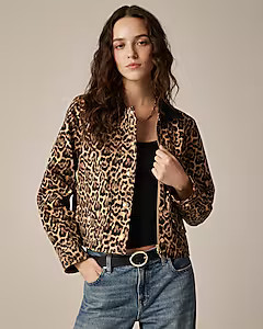 Short Barn Jacket™ in leopard cotton canvas | J. Crew US