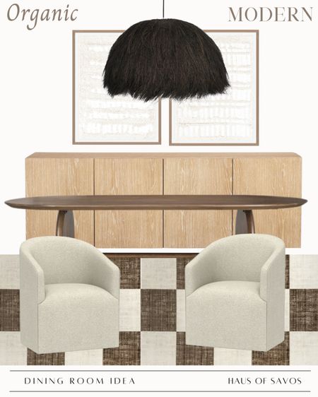Organic modern dining room idea

Barrel dining chairs, brown rug, rattan pendant, large artwork 

#LTKHome #LTKStyleTip