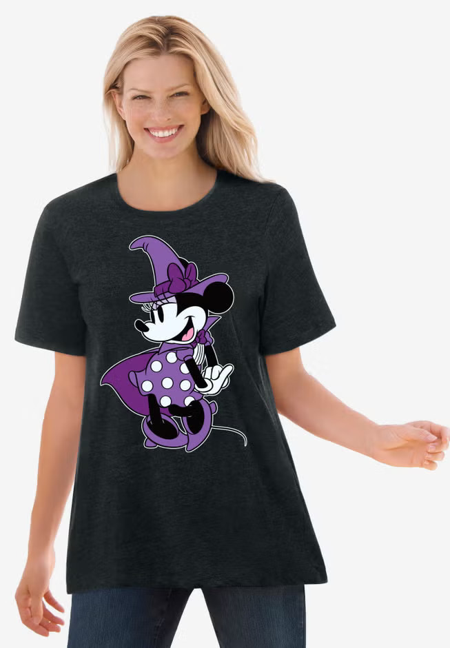 Disney Heather Charcoal Minnie Witch Tee | Woman Within