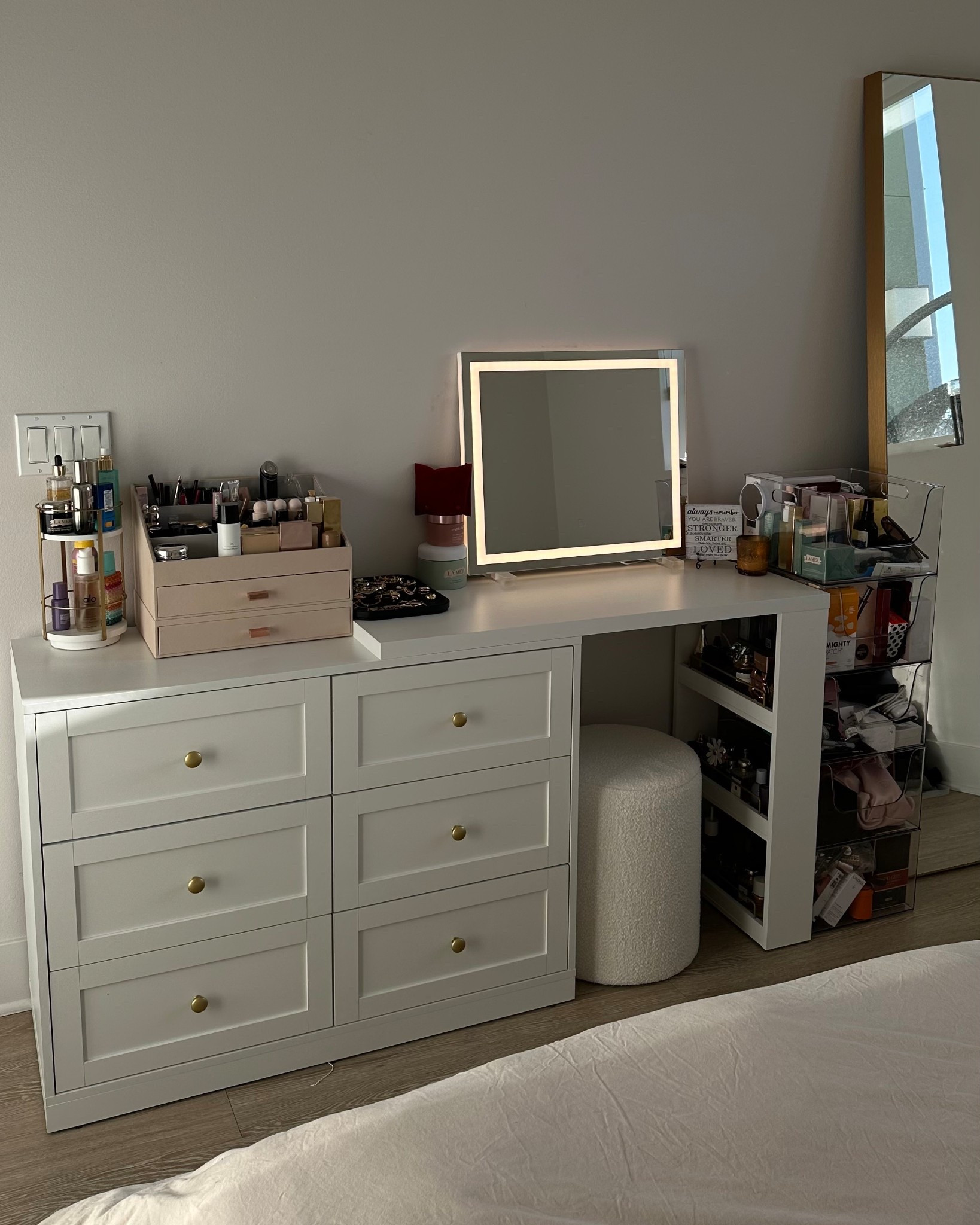 New vanity in the bedroom! Finally a makeup station to get ready and yap! 

#LTKBeauty #LTKHome