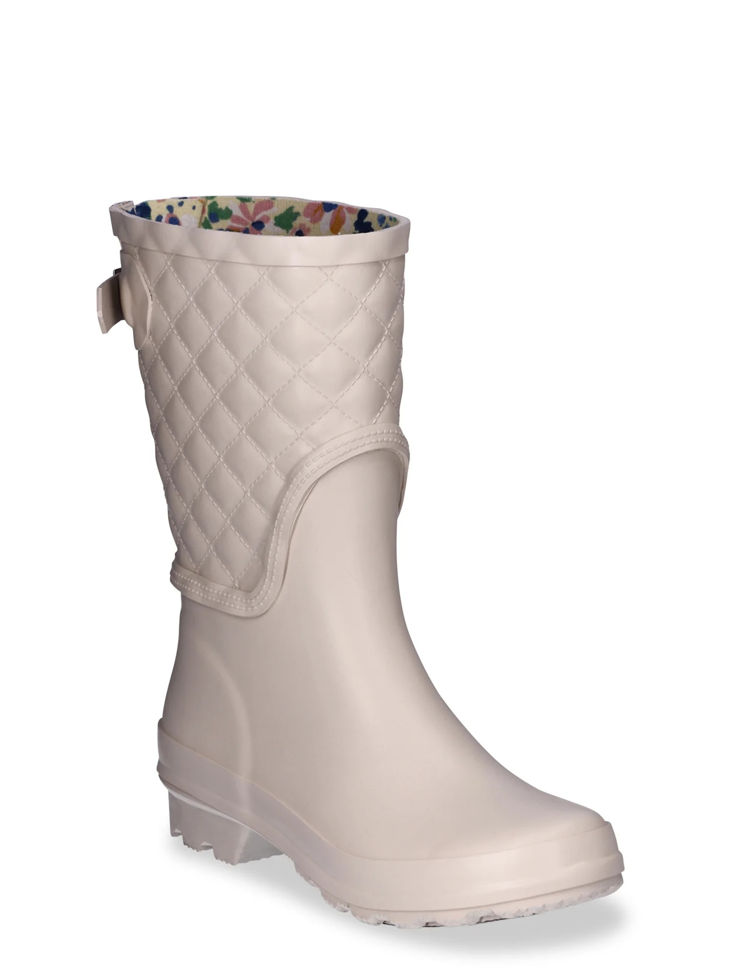 Time and Tru Women's Quilted Rain Boots with Buckle, Sizes 6-10 | Walmart (US)
