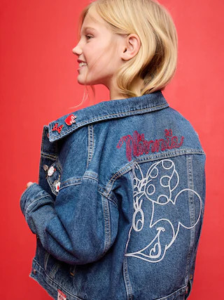 Old Navy x Disney Oversized Minnie Mouse Jean Trucker Jacket for Girls | Old Navy (US)