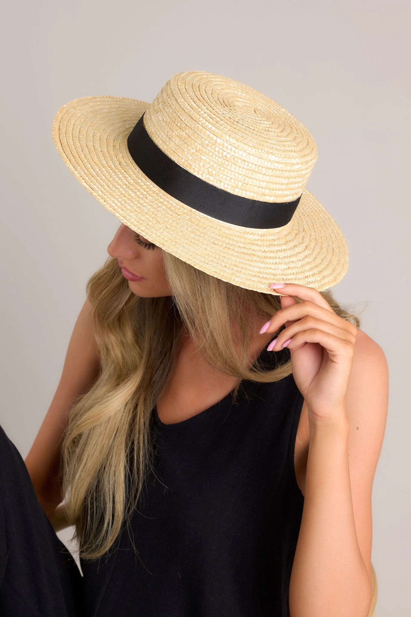 Lack Of Color Spencer Natural Boater Hat | Red Dress