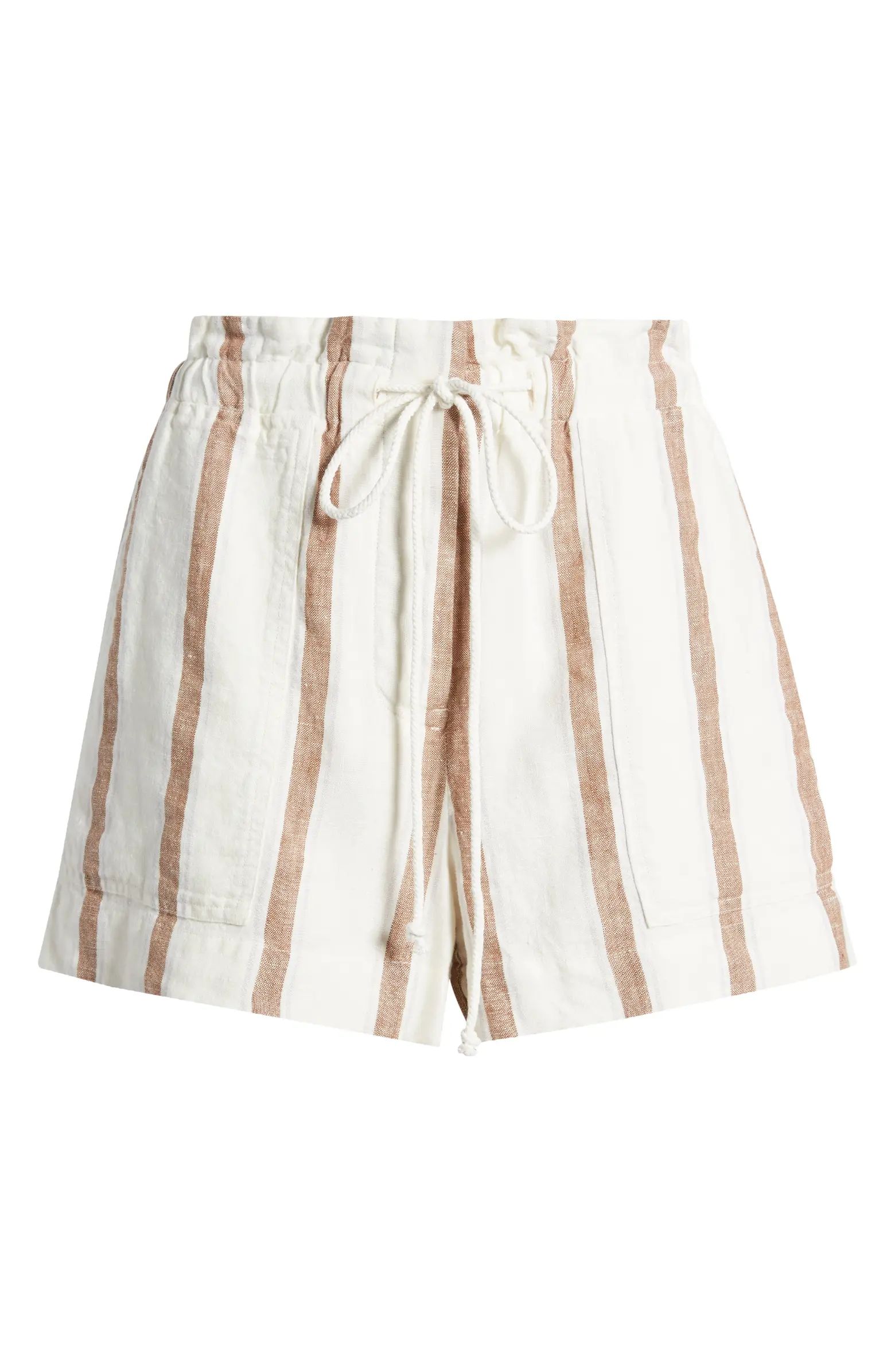Foster Stripe Paperbag Linen Shorts | Nordstrom
