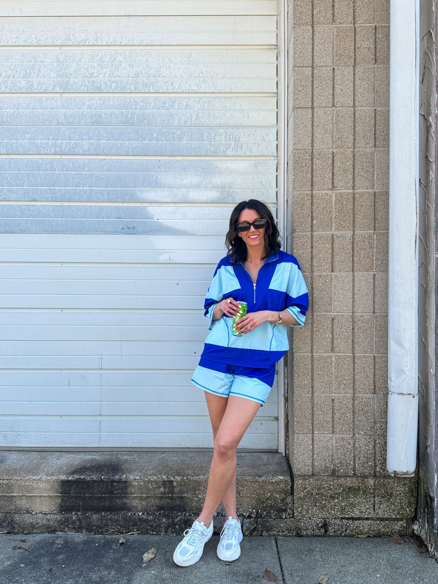 Striped
Matching set
Shorts
Half zip 

#LTKSeasonal #LTKootd #LTKTravel