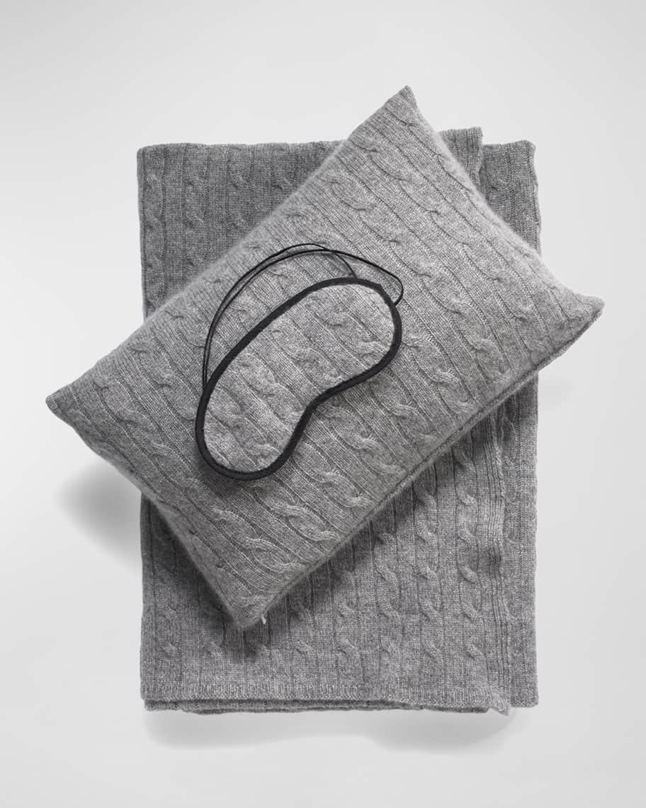 Cashmere Cable-Knit Travel Set | Neiman Marcus