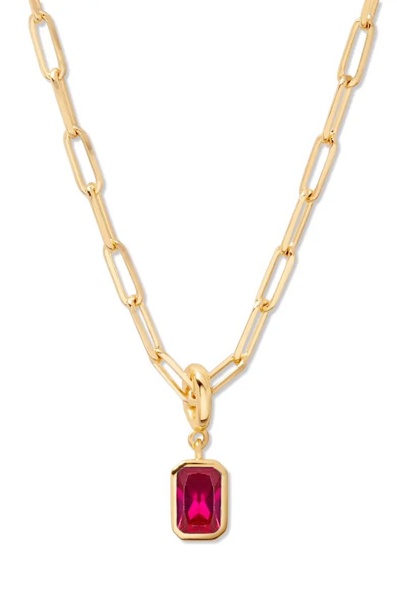 Brook and York Mackenzie Birthstone Paper Clip Chain Pendant Necklace | Nordstrom | Nordstrom