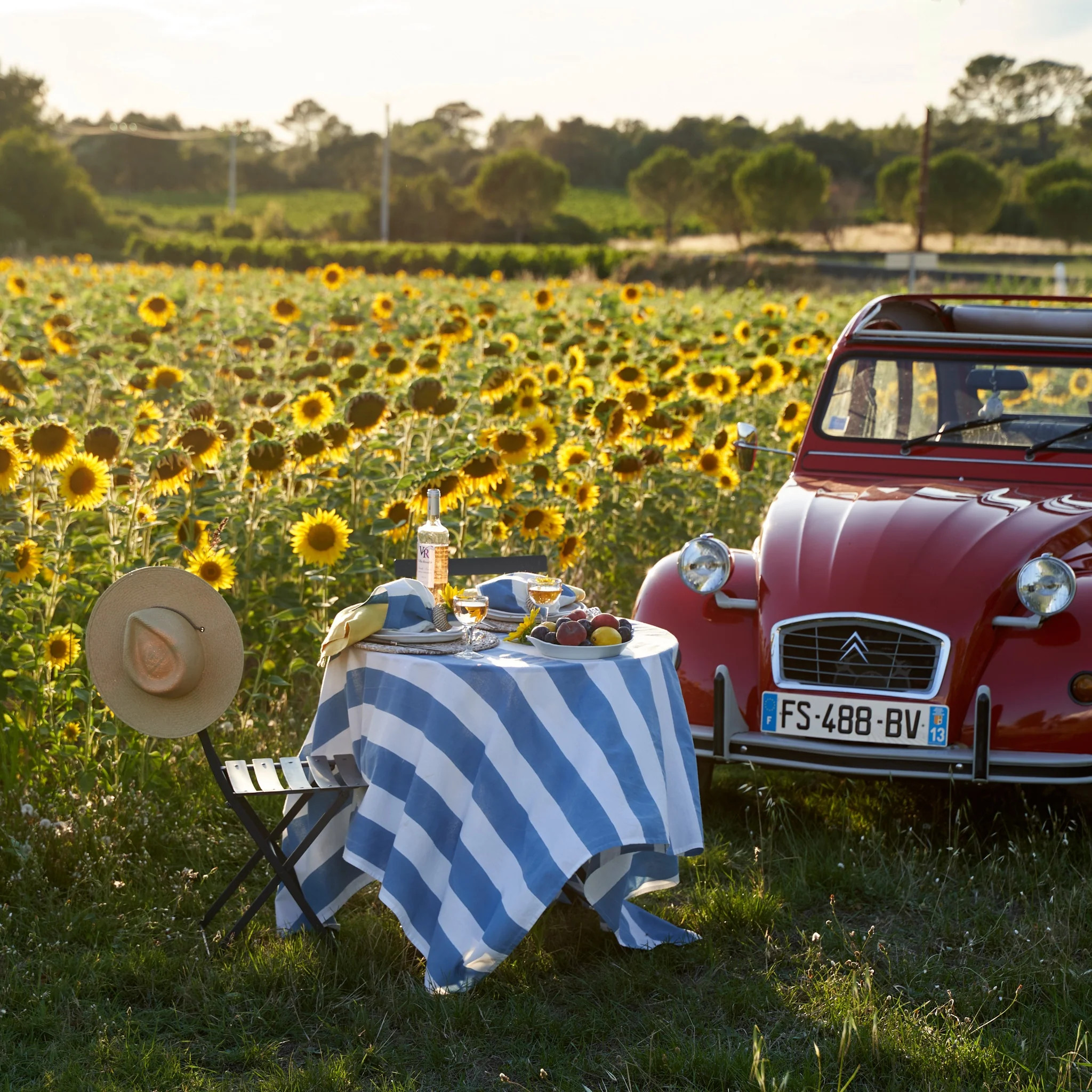 French Tablecloth St. Tropez Blue Stripes | Couleur Nature