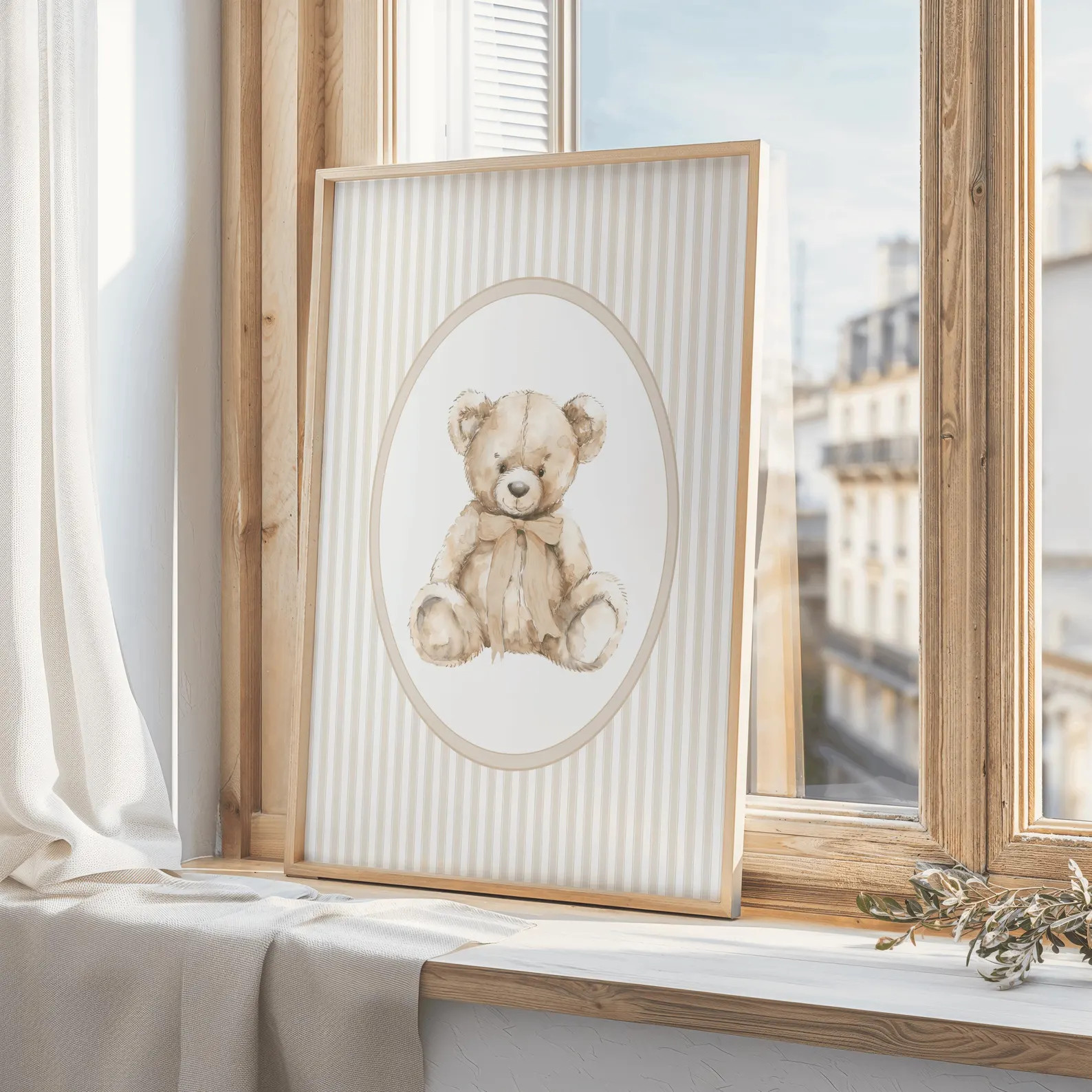 Tan Boy Nursery Wall Art Set, Neutral Gingham Nursery Decor, Long Live Boyhood Print, Teddy Bear ... | Etsy (US)
