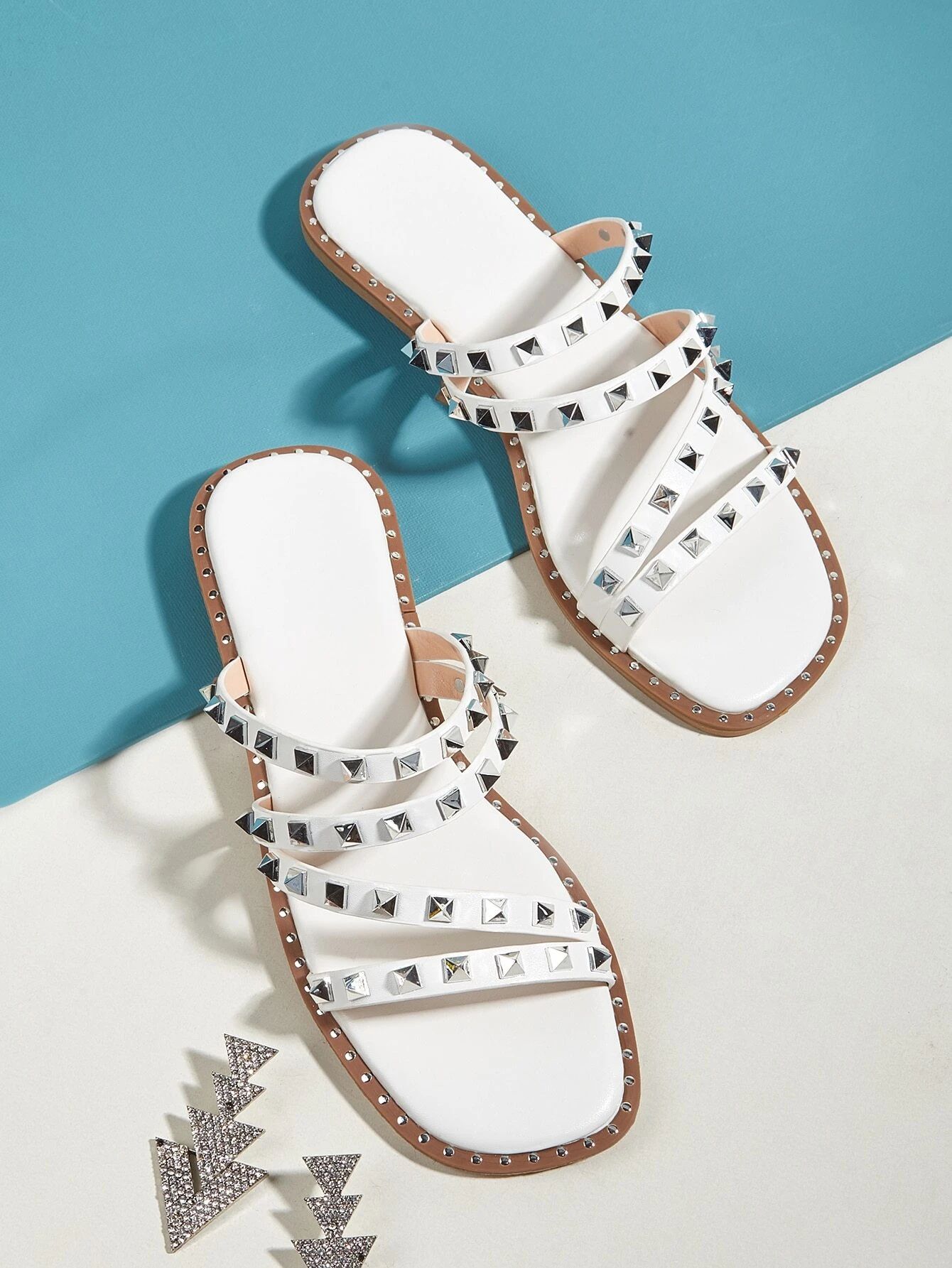 Studded Decor Slide Sandals | SHEIN