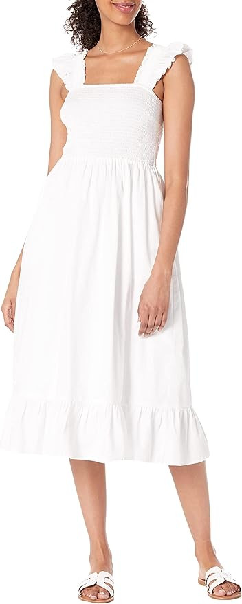 The Drop Women's Kimi Ruffled-Shoulder Smocked Midi Dress | Amazon (US)