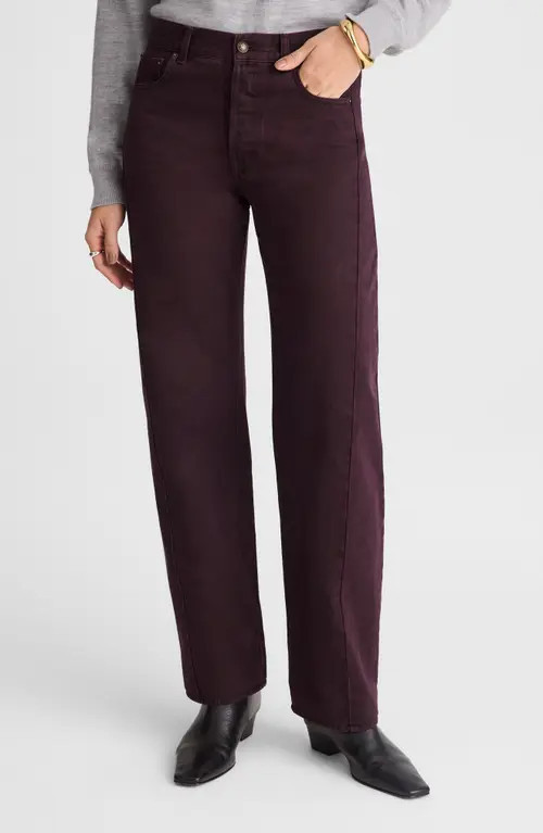 Madewell Pieced Barrel Leg Jeans in Dark Burgundy at Nordstrom, Size 29 | Nordstrom