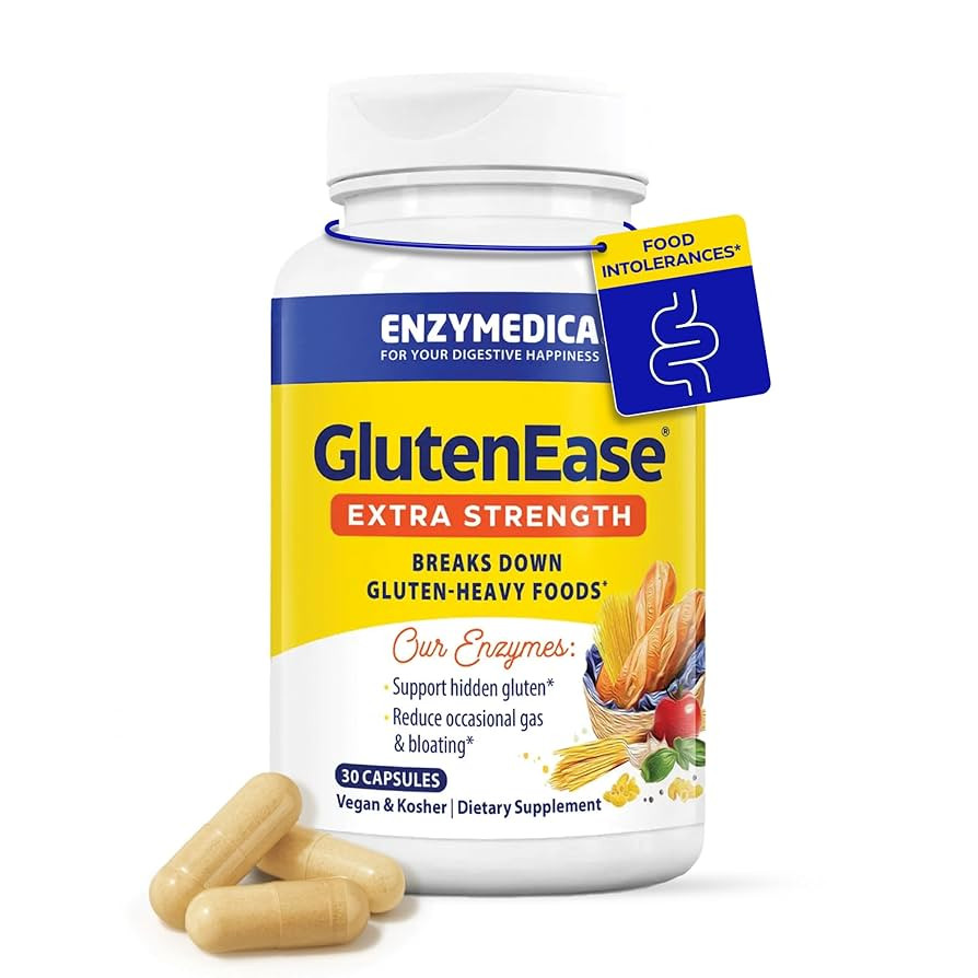 Enzymedica GlutenEase Extra Strength, Advanced Gluten Digestive Enzymes for Women and Men, Fast-A... | Amazon (US)