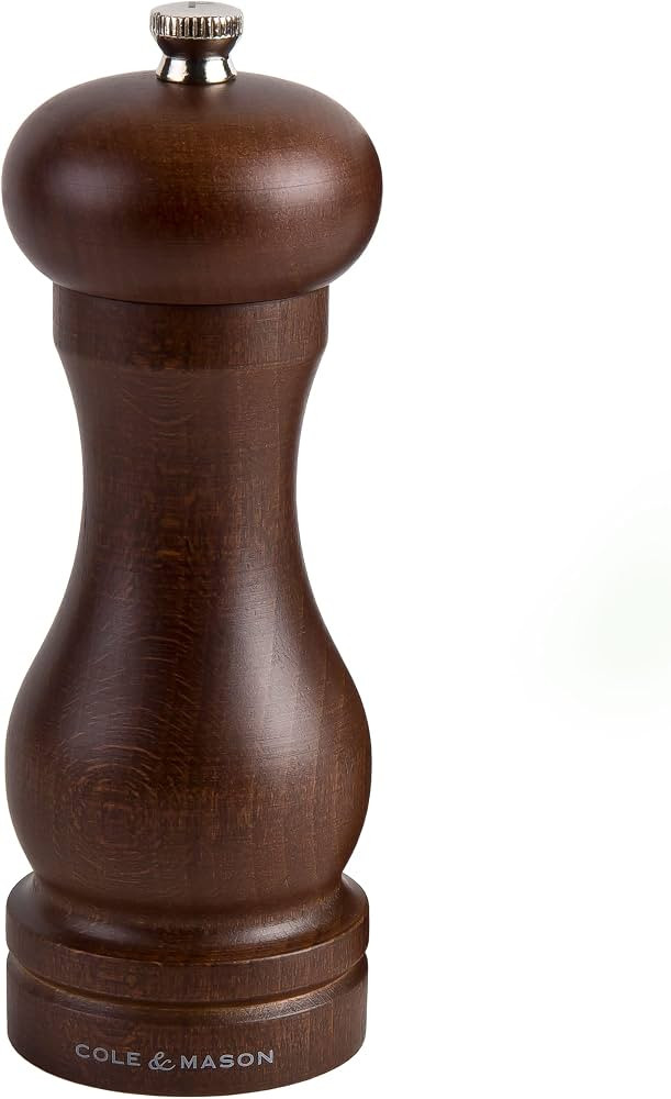 COLE & MASON Capstan Wood Salt Grinder - Wooden Mill Includes Precision Mechanism, 6.5 inch | Amazon (US)