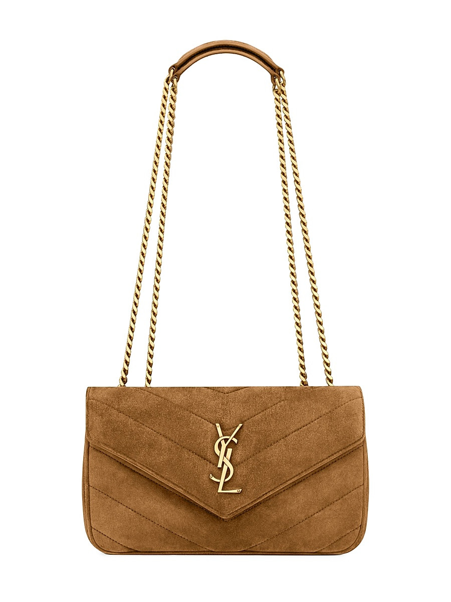 Women's Loulou Small in Matelassé Suede Shoulder Bag - Caramel Cognac | Saks Fifth Avenue