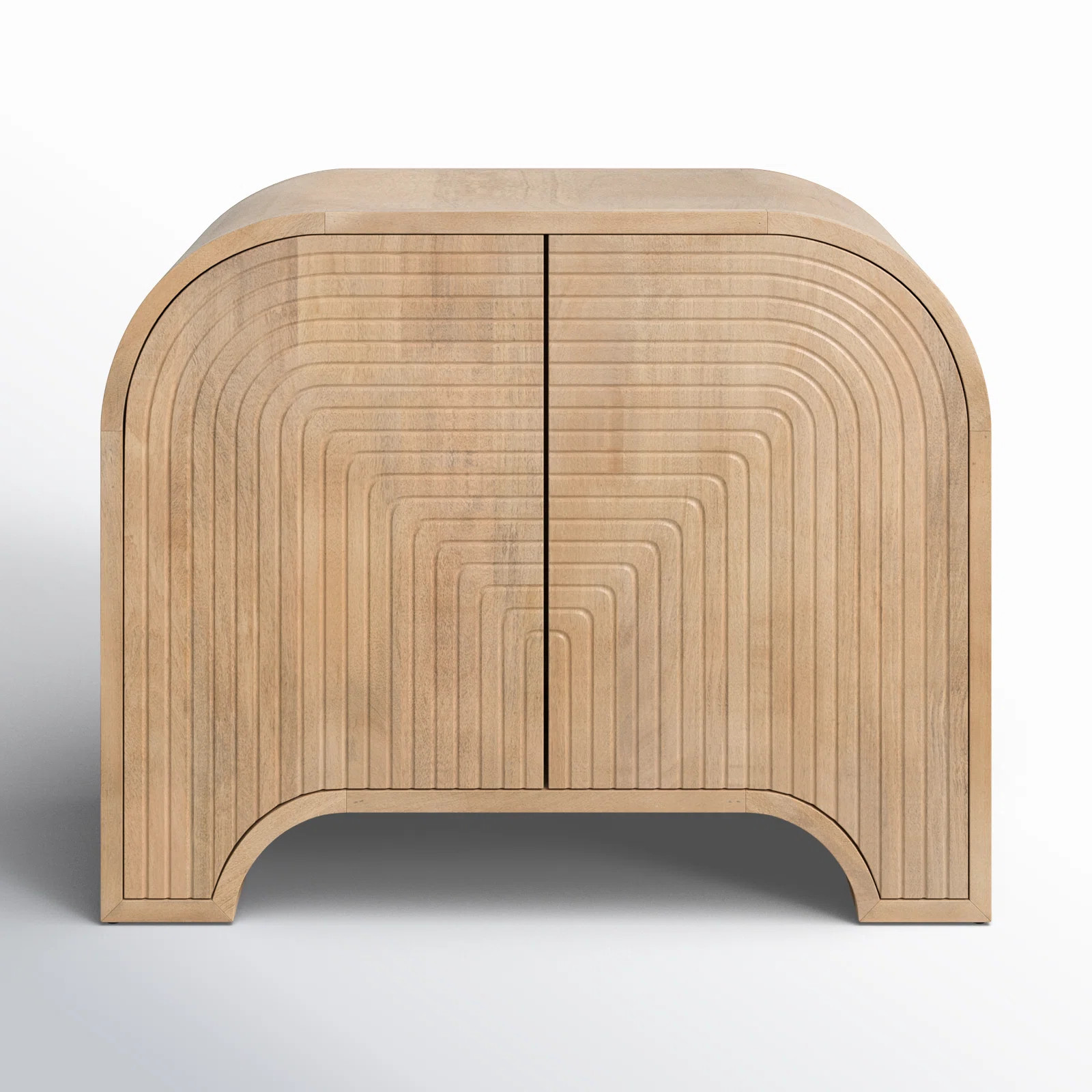 Shillington Reverse Fluted Light Brown Wood Accent Cabinet | Joss & Main