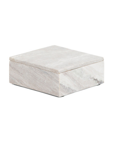 Medium Marble Storage Box With Lid | TJ Maxx
