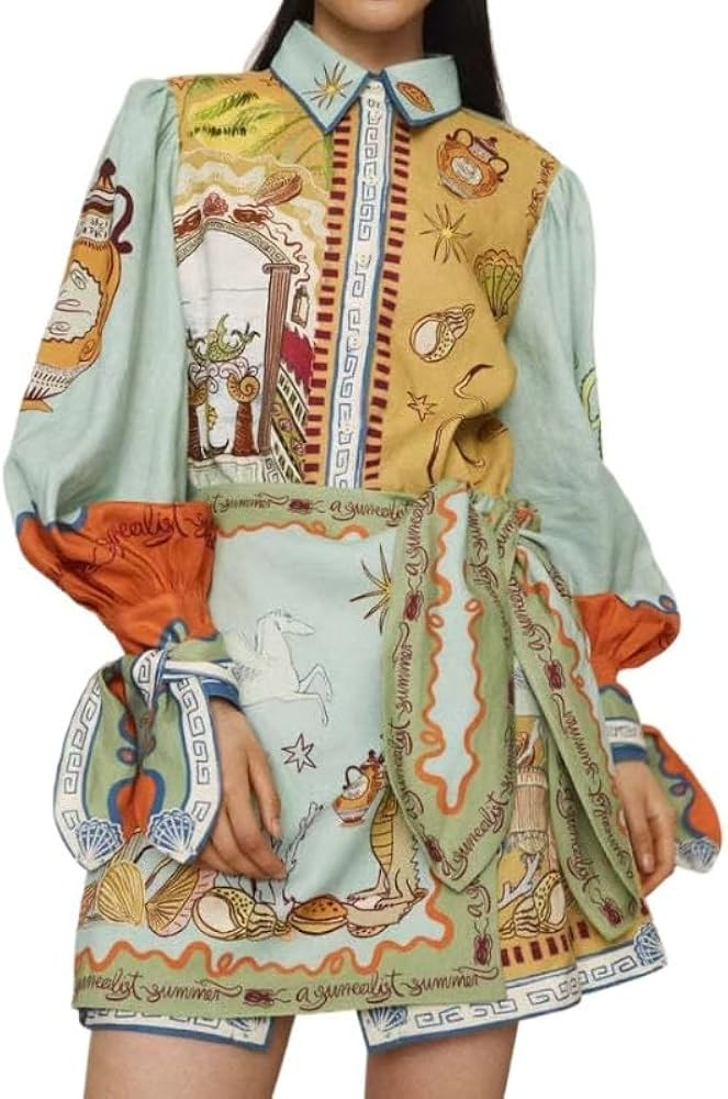 Women's Dresses Casual，Women's Printed Cardigan Linen Dress | Amazon (US)