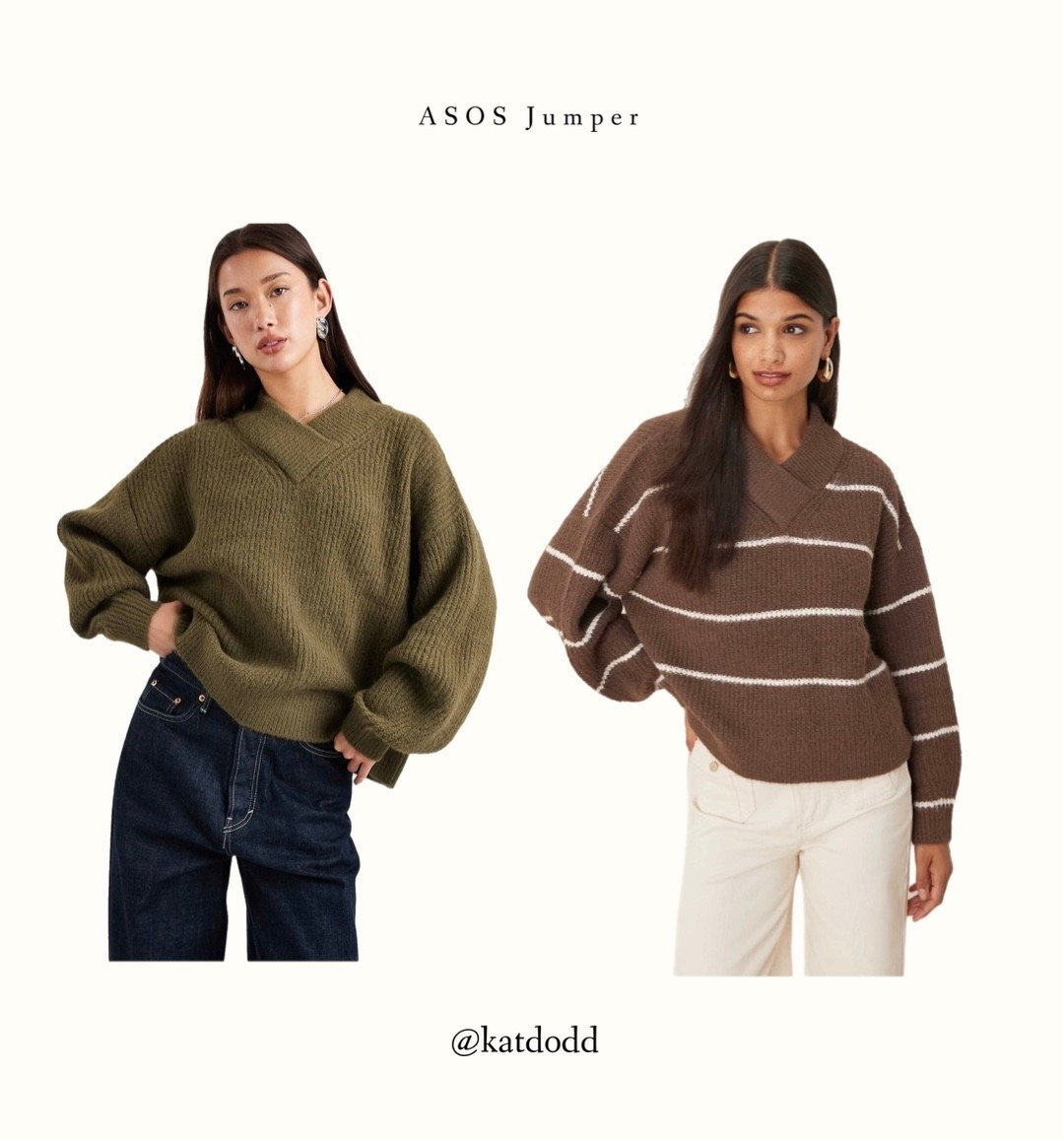 £21 on offer! How lovely and soft and cosy do these jumpers look 😍🤍 

And an extra 10% off with code EXTRA


Cosy jumper v neck soft olive brown stripe jumper autumn winter clothing outfit inspo jumper and jeans asos design 

#LTKautumn #LTKwinter #LTKuk