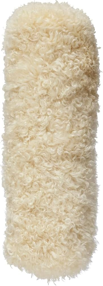 Bloomingville New Zealand Lamb Fur Bolster Pillow, Cream Throws, 20" L x 5" W x 5" H | Amazon (US)