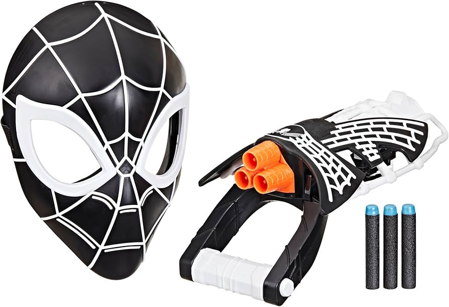 SPIDER-MAN Marvel Symbiote Tri-Shot Blaster & Mask, Role Play Gauntlet & Mask for Costume Additio... | Amazon (US)