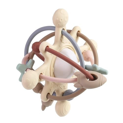 PandaEar Baby Sensory Toys 3 4 5 6 Months, Silicone Montessori Toys, Baby Teething Toy, Infant Rattle Teether Chew Toy Teething Ball Developmental Toy for Babies 0-6 Months 6 to 12 Months | Amazon (US)