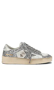 Golden Goose Stardan Sneaker in White & Silver from Revolve.com | Revolve Clothing (Global)