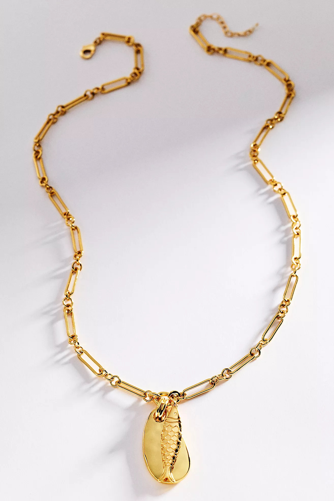 Fish Pendant Chain Link Necklace | Anthropologie (US)