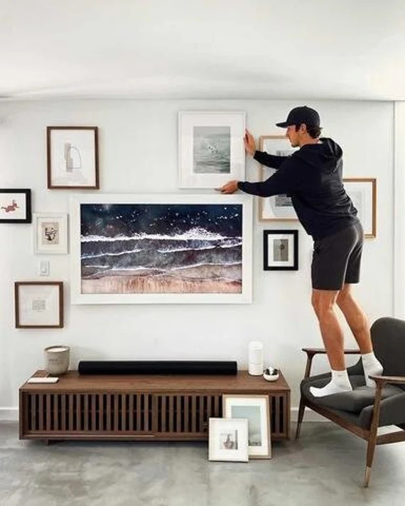 Decorative HD Flat Frame For Artwork & Televisions, Modern Aesthetic Frame, HD Flat Screen TV Fra... | Etsy (US)