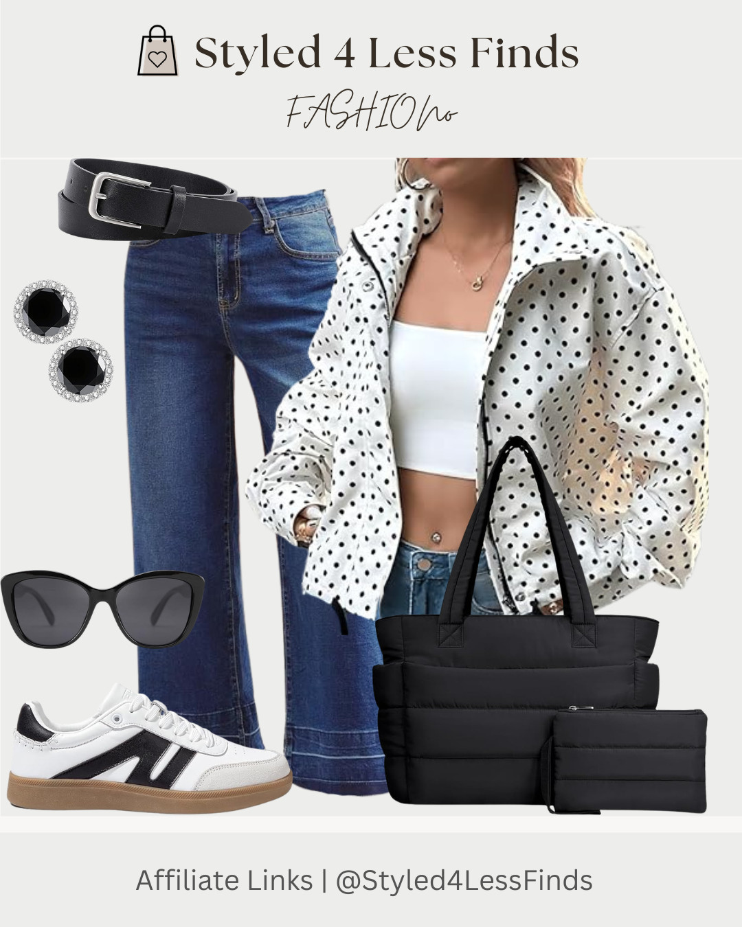 ✨ Polka dots are having a moment and this bomber jacket is the cutest way to wear the trend! I love how this look mixes sporty + chic with the wide leg denim and black accessories for an easy everyday outfit that still feels put together. 🖤⚪️

Style tip: When wearing a statement jacket, keep the rest of your outfit neutral and let one piece do the talking. White sneakers and simple accessories keep the look effortless and polished! 

 #LTKcanada #LTKsummer #LTKover50style