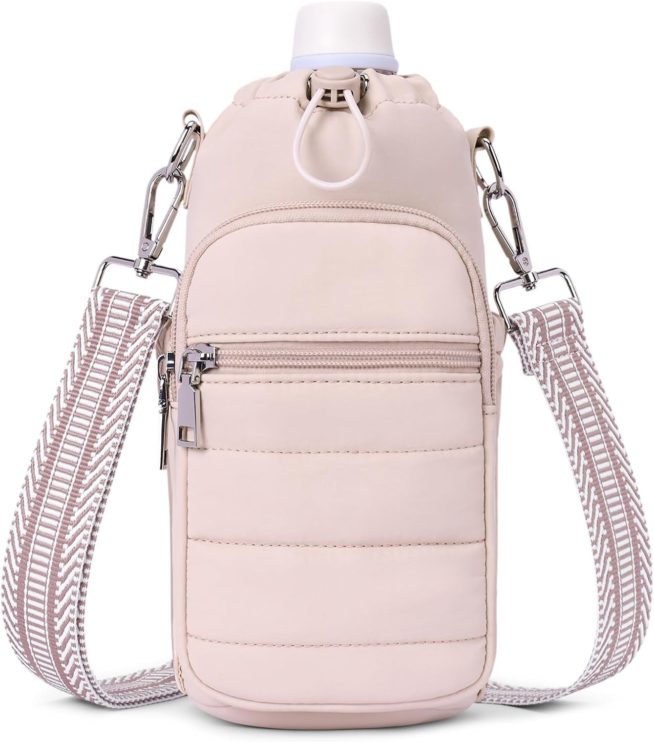 Water Bottle Bag 40 oz Crossbody Holder for Walking Hiking Insulated Carrier Purse with Adjustable Strap | Amazon (US)