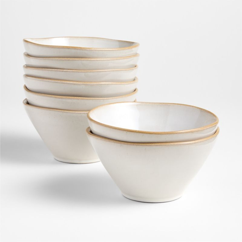 Marin Recycled Natural Stoneware Cereal Bowls, Set of 8 | Crate & Barrel | Crate & Barrel
