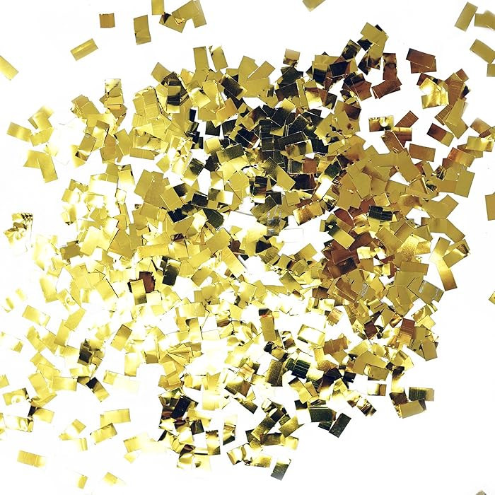 Premium Shredded Squares Tissue Paper Party Table Confetti - 50 Grams (Gold Mylar Flakes) | Amazon (US)