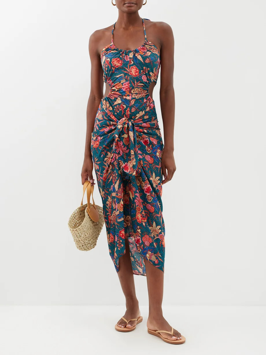 Paz floral-print cotton-blend sarong | Matches (US)