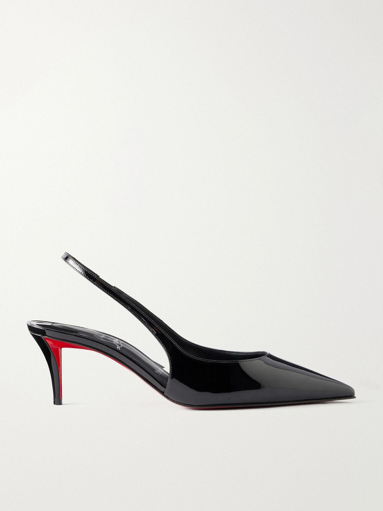Christian Louboutin - Miss Z 60 Patent-leather Slingback Pumps - Black | NET-A-PORTER (US)