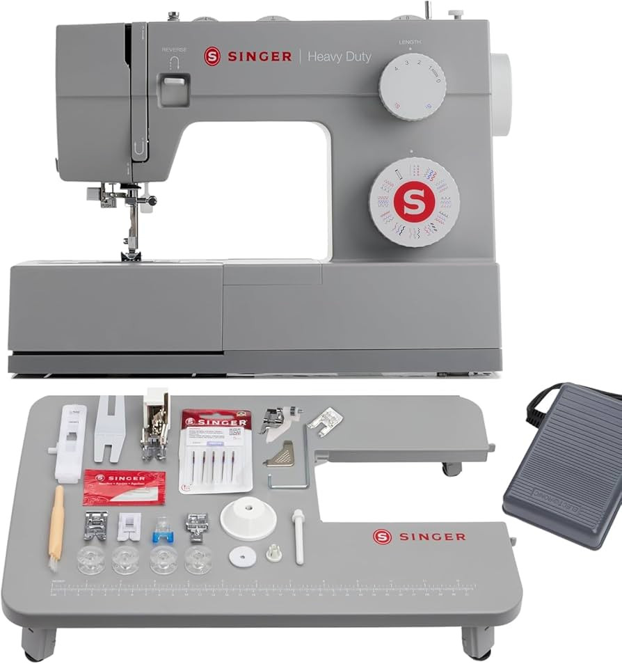 SINGER Heavy Duty Holiday Bundle - 4452 Heavy Duty Sewing Machine with Extension Table & 2 Presse... | Amazon (US)