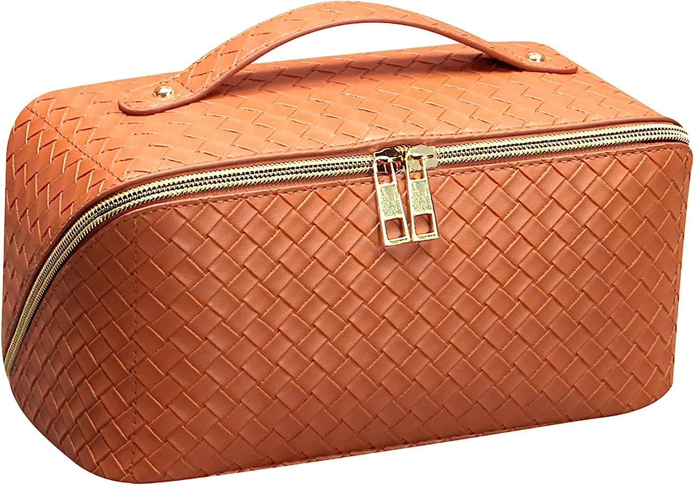 SLIFOUE Large Capacity Travel Cosmetic Bag,Peachloft Cosmetic Bag,Waterproof Portable PU Leather ... | Amazon (US)
