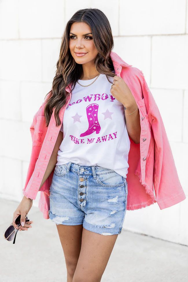 Some Of That Bubblegum Pink Distressed Denim Jacket | Pink Lily