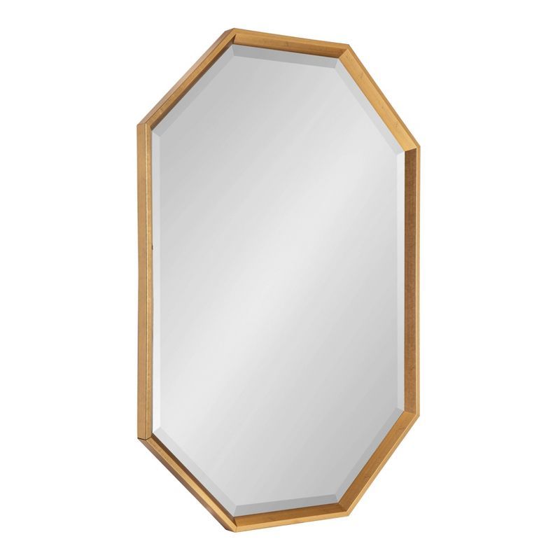 38" x 26" Calter Elongated Octagon Wall Mirror Gold - Kate and Laurel | Target