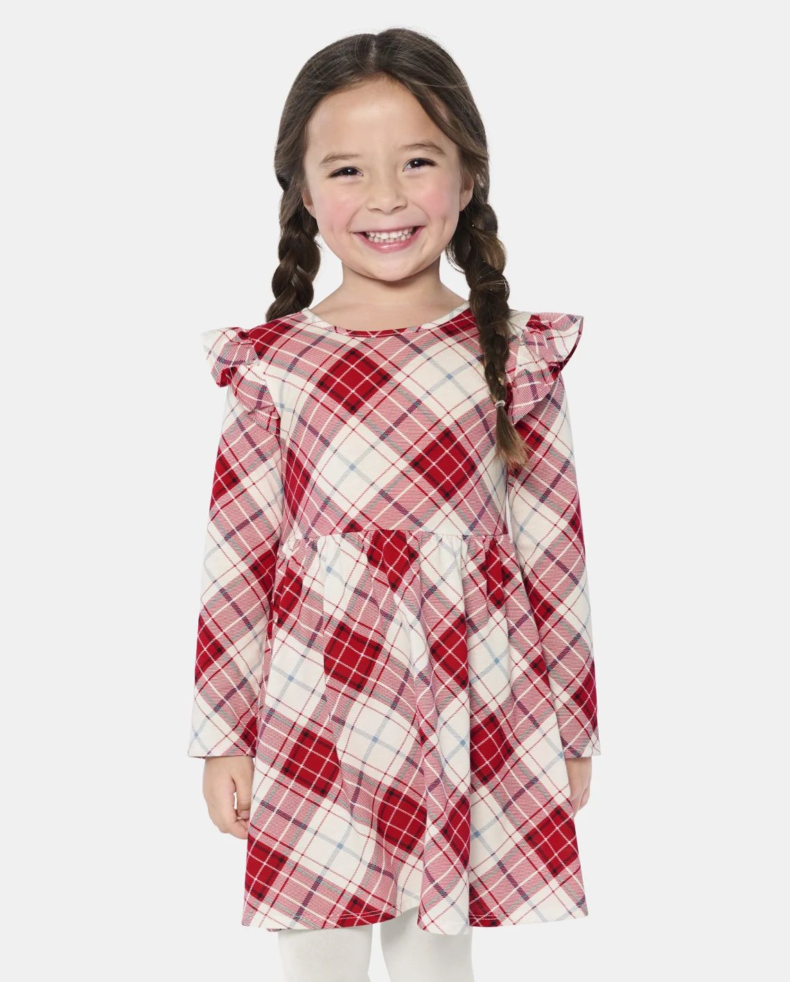 Baby And Toddler Girls Mix And Match Christmas Long Sleeve Plaid Knit Skater Dress | The Children... | The Children's Place