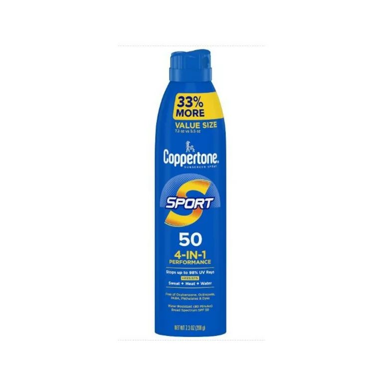Coppertone Sport SPF 50 4-In-1 Performance Sunscreen Spray, 7.3 Oz. | Walmart (US)