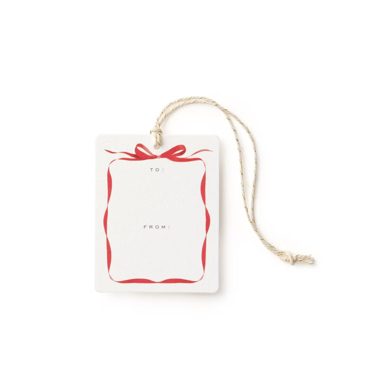 Minted 12ct Ribbon Frame Gift Tags Red/White | Target