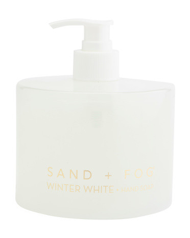 15.7oz Glass Round Winter White Hand Soap | TJ Maxx