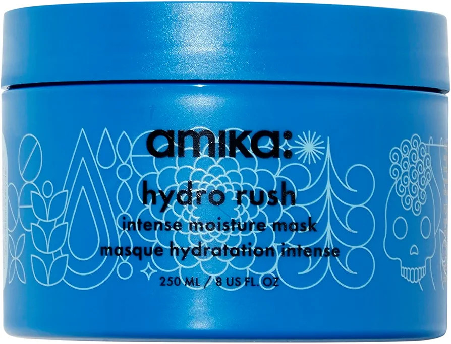 amika hydro rush intense moisture hair mask - hydrating hair care for dry + textured strands - de... | Amazon (UK)