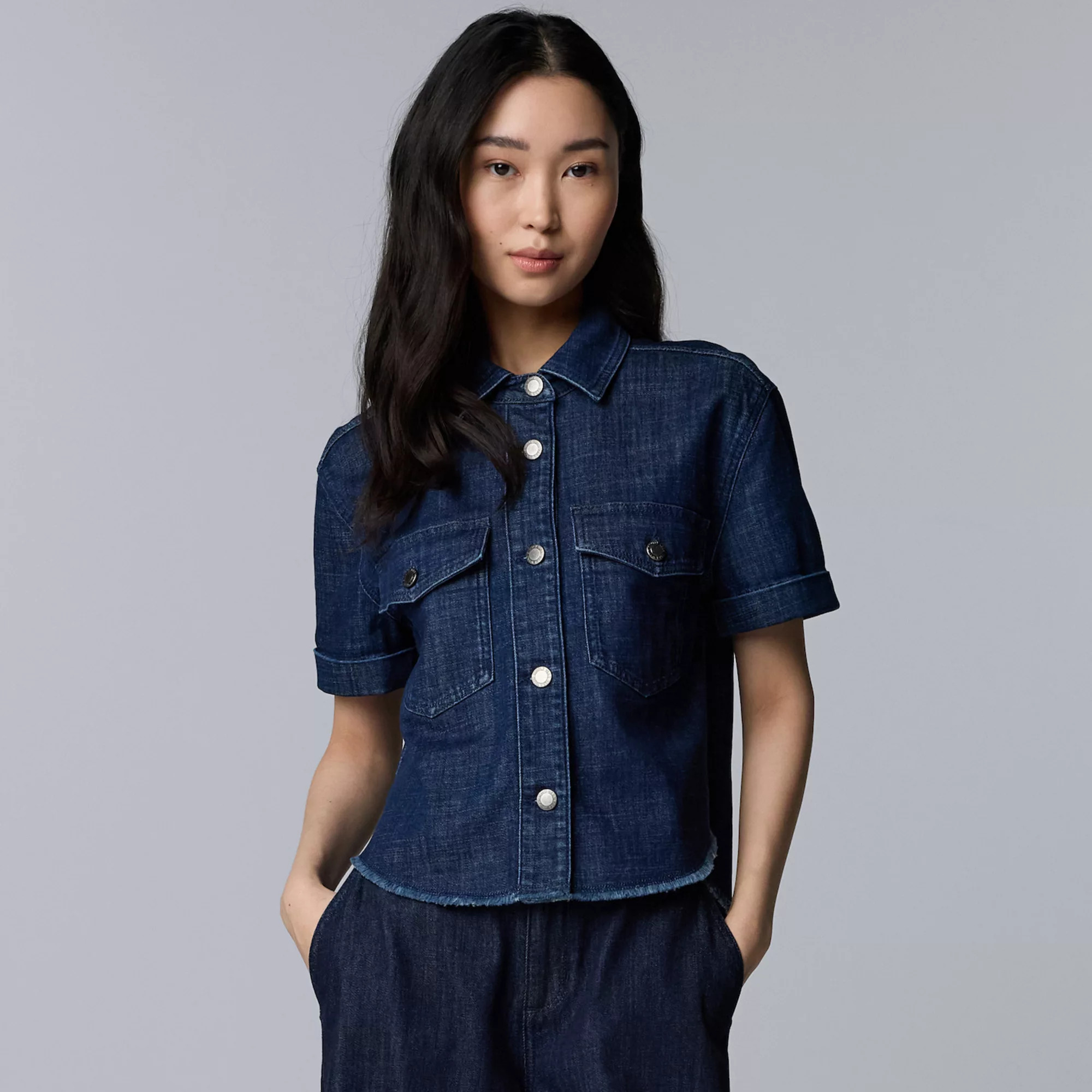 Women's Simply Vera Vera Wang Short Sleeve Denim Jacket | Kohl's